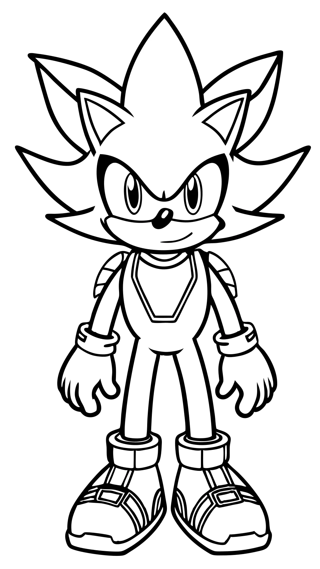 silver sonic coloring page